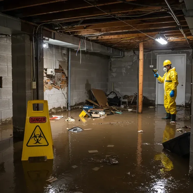 Flooded Basement Electrical Hazard in Hooksett, NH Property